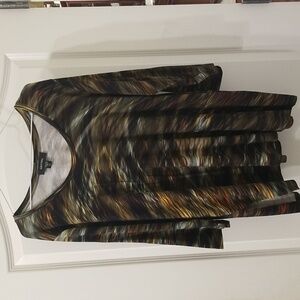 Karen Kane Abstract Striped Multicolored 3/4 Sleeve Top